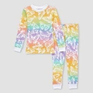 Brand New Burt's Bees Baby Girls' 2pc Pajama Set - Rainbow - Butterflies, 2t.